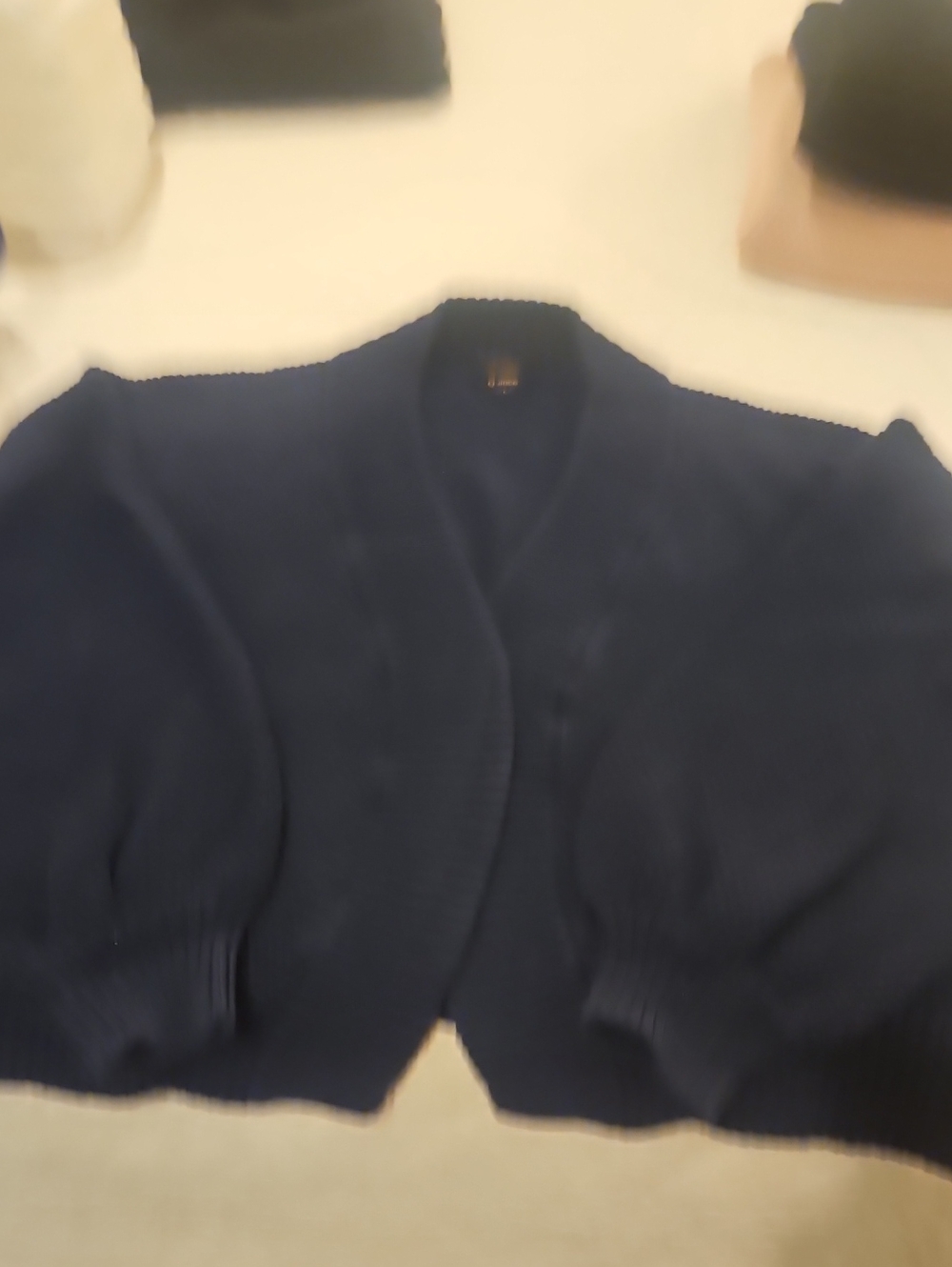 Quince Open Cardigan, Navy, EUC